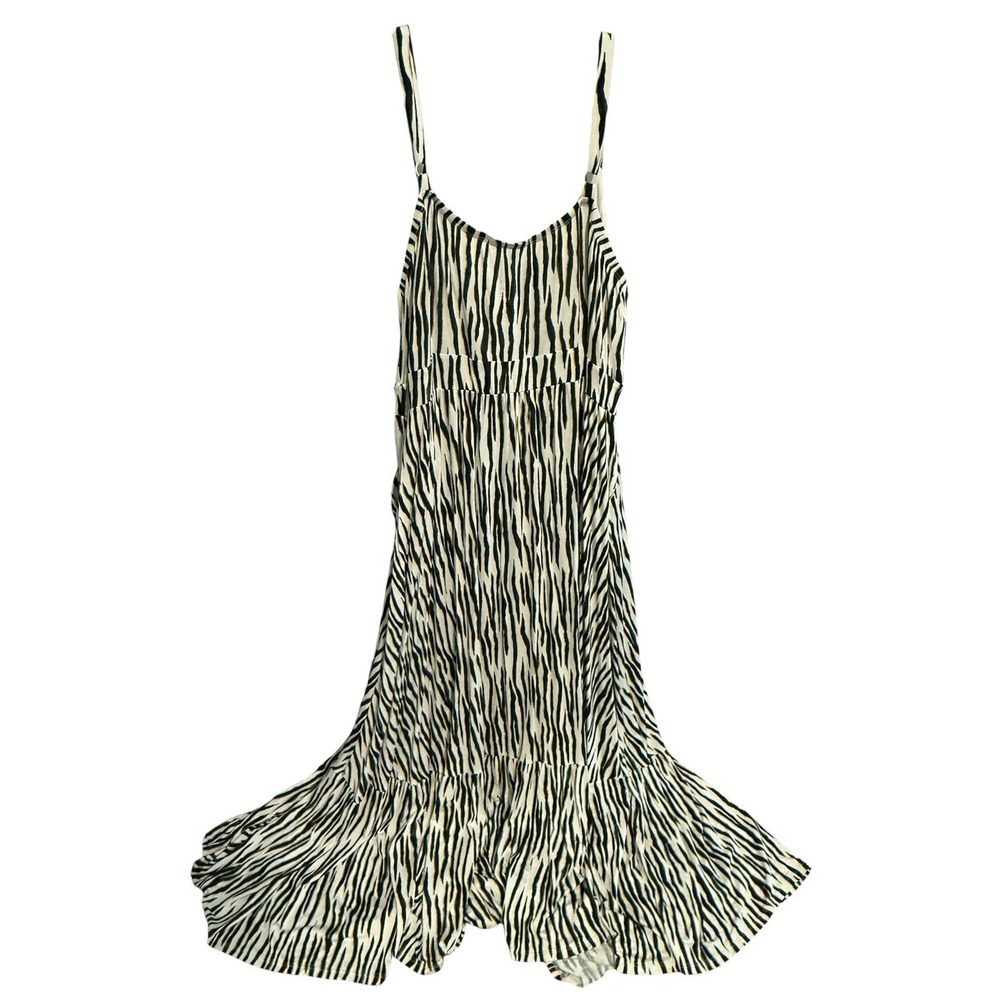 Torrid Women's MAXI SUPERSOFT TIERED WATERCOLOR ZEBRA Dress, Sz:2X (18-20)